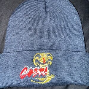 Blue and yellow Cobra Kai beanie #CobraKai Blue Beanie with Embroidered Design
